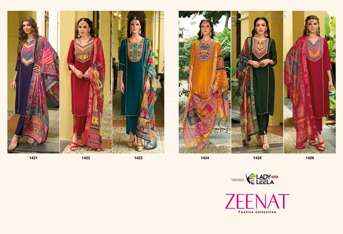 Zeenat By Lady Leela Printed Designer Kurti With Bottom Dupatta Wholesale Shop In Surat 